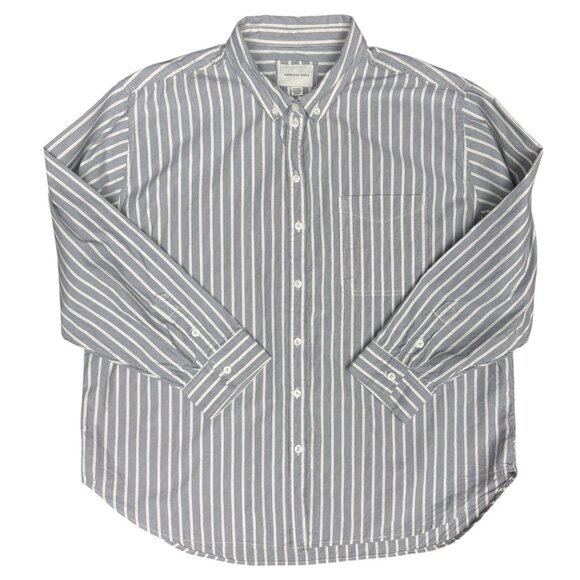 EUC Women's AMERICAN EAGLE The Perfect Button-Up Striped Shirt | Size XL - Picture 2 of 9